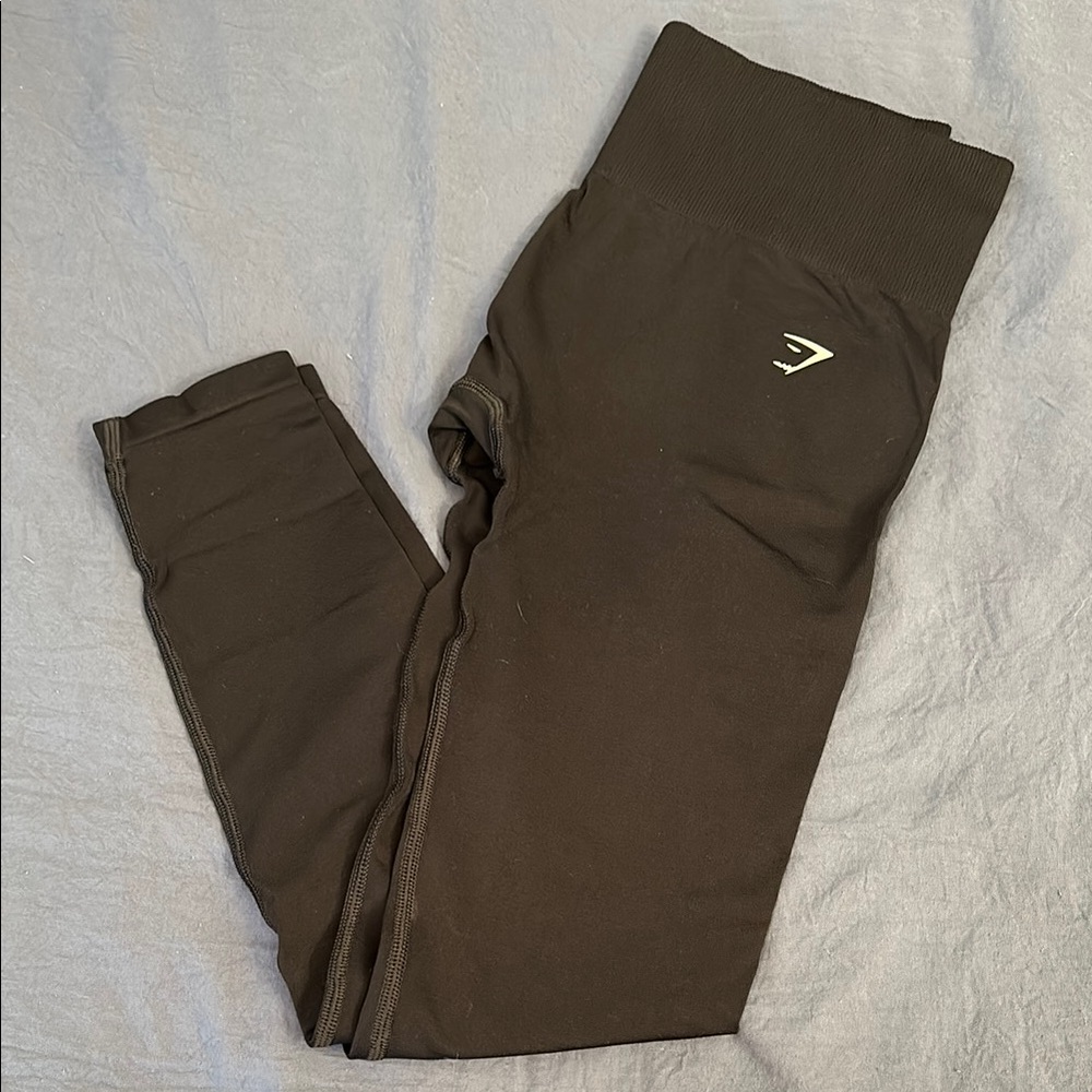 Gymshark Black Ribbed Waist Leggings